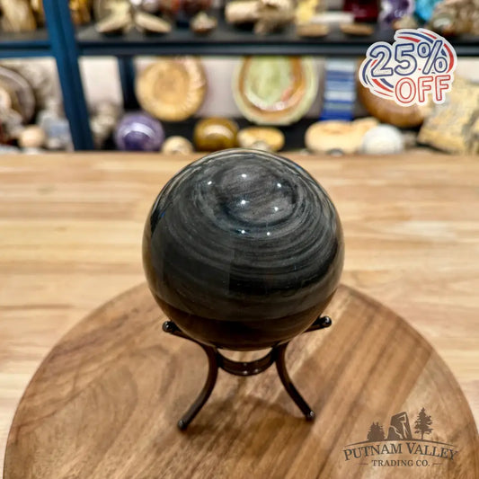 Silver Sheen Obsidian Sphere 4’’ - Sphere