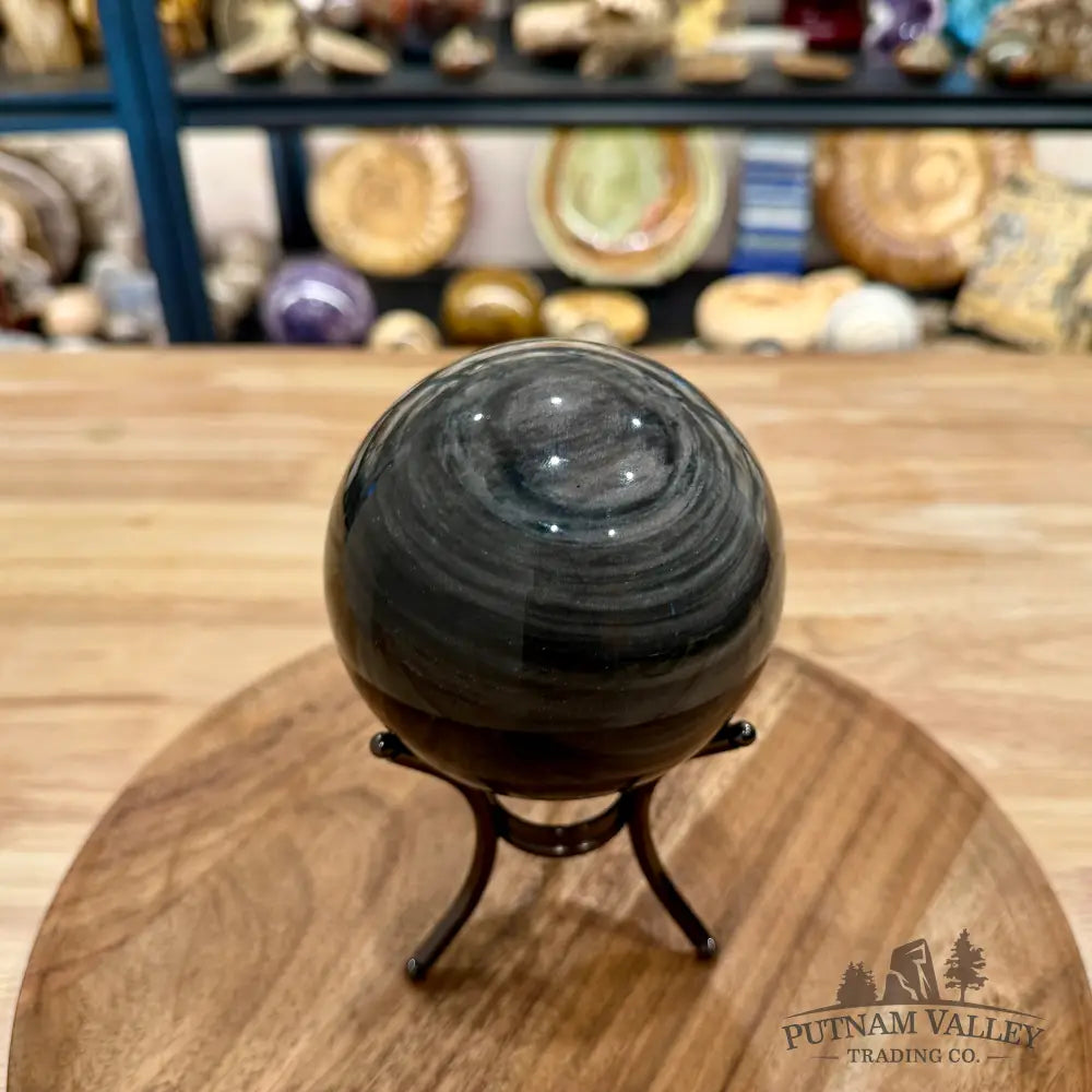 Silver Sheen Obsidian Sphere 4’’ - Sphere