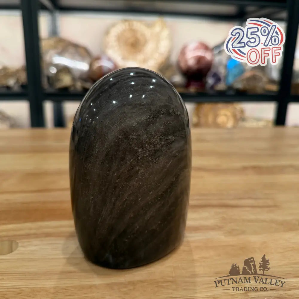 Silver Sheen Obsidian Table Accent 5.19’’ - Sculpture