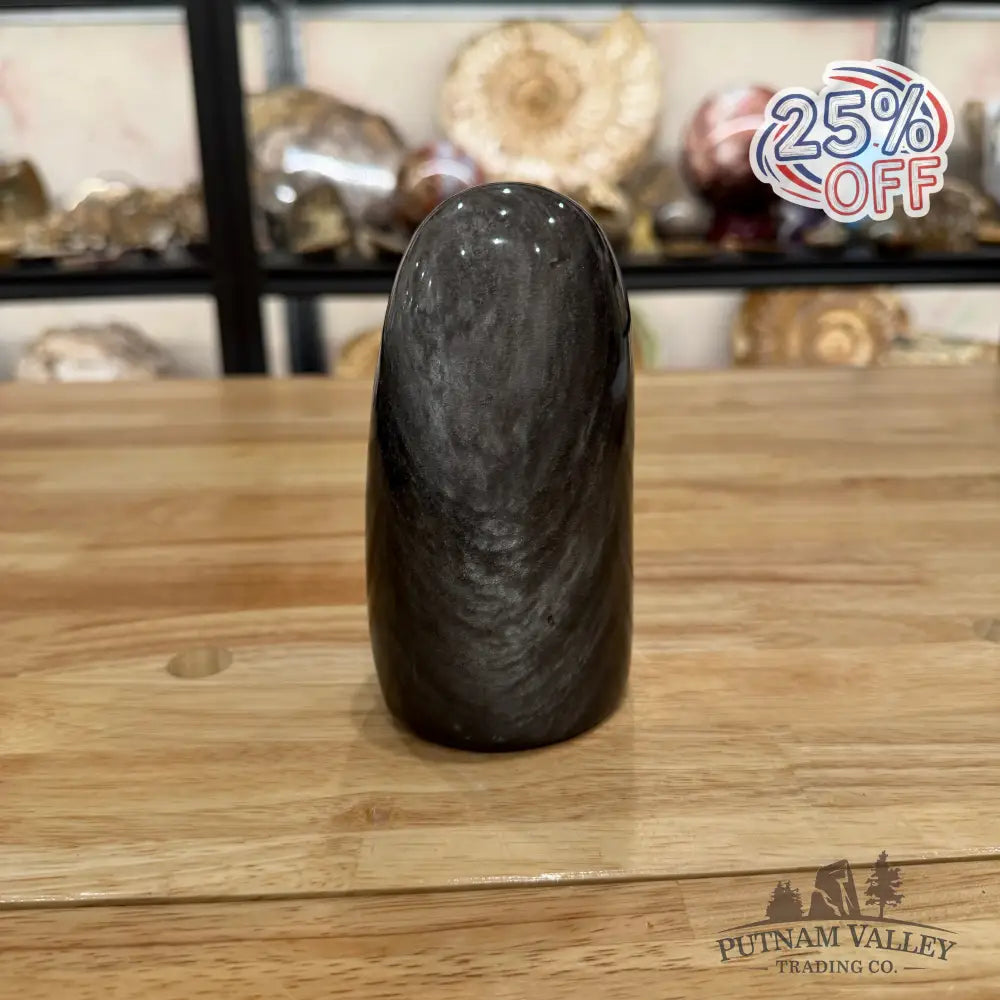 Silver Sheen Obsidian Table Accent 5.5’’ - Sculpture