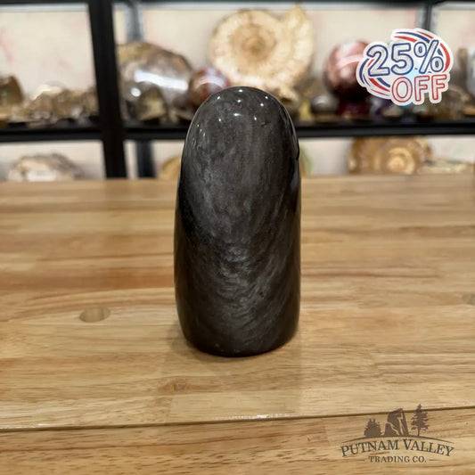 Silver Sheen Obsidian Table Accent 5.5’’ - Sculpture