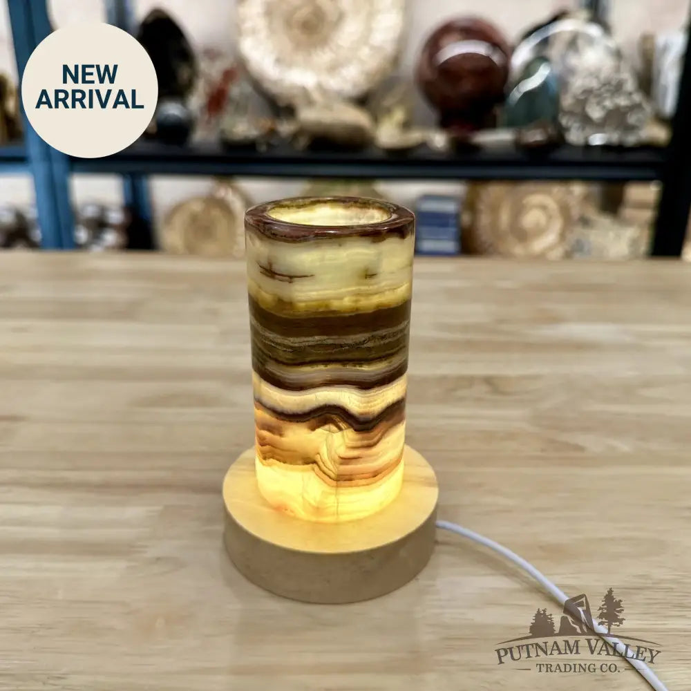 Slim Banded Calcite Lamp 4.75’’ - Lamp