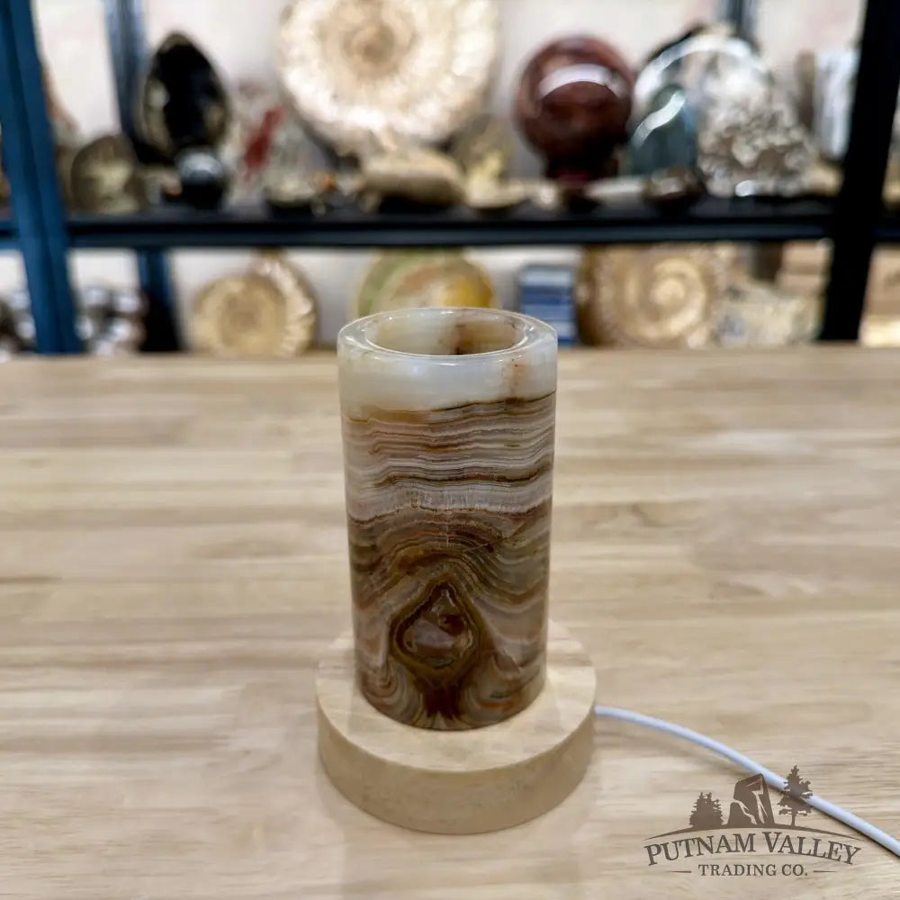 Slim Banded Calcite Lamp 4.75’’ - Lamp