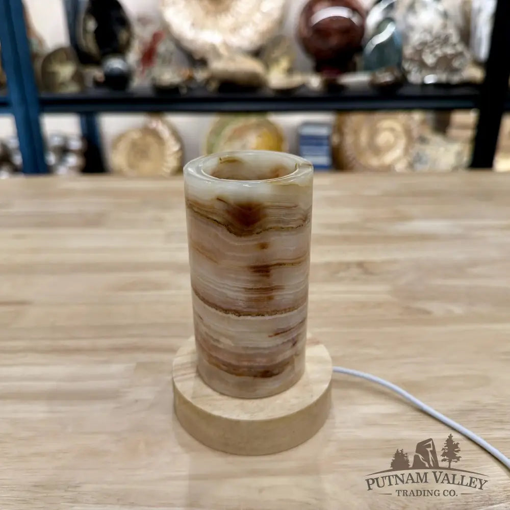 Slim Banded Calcite Lamp 4.75’’ - Lamp
