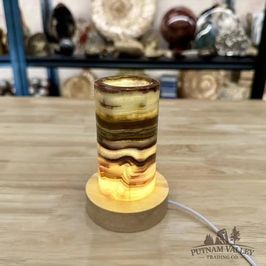 Slim Banded Calcite Lamp 4.75’’ - Lamp