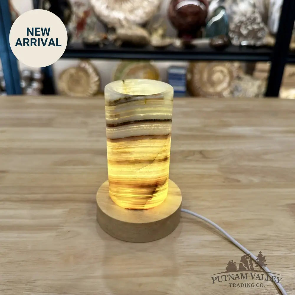 Slim Banded Calcite Lamp 4.75’’ - Lamp