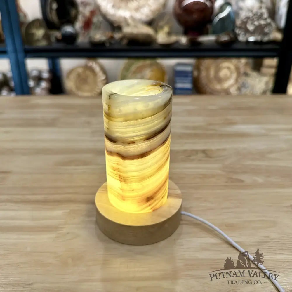 Slim Banded Calcite Lamp 4.75’’ - Lamp