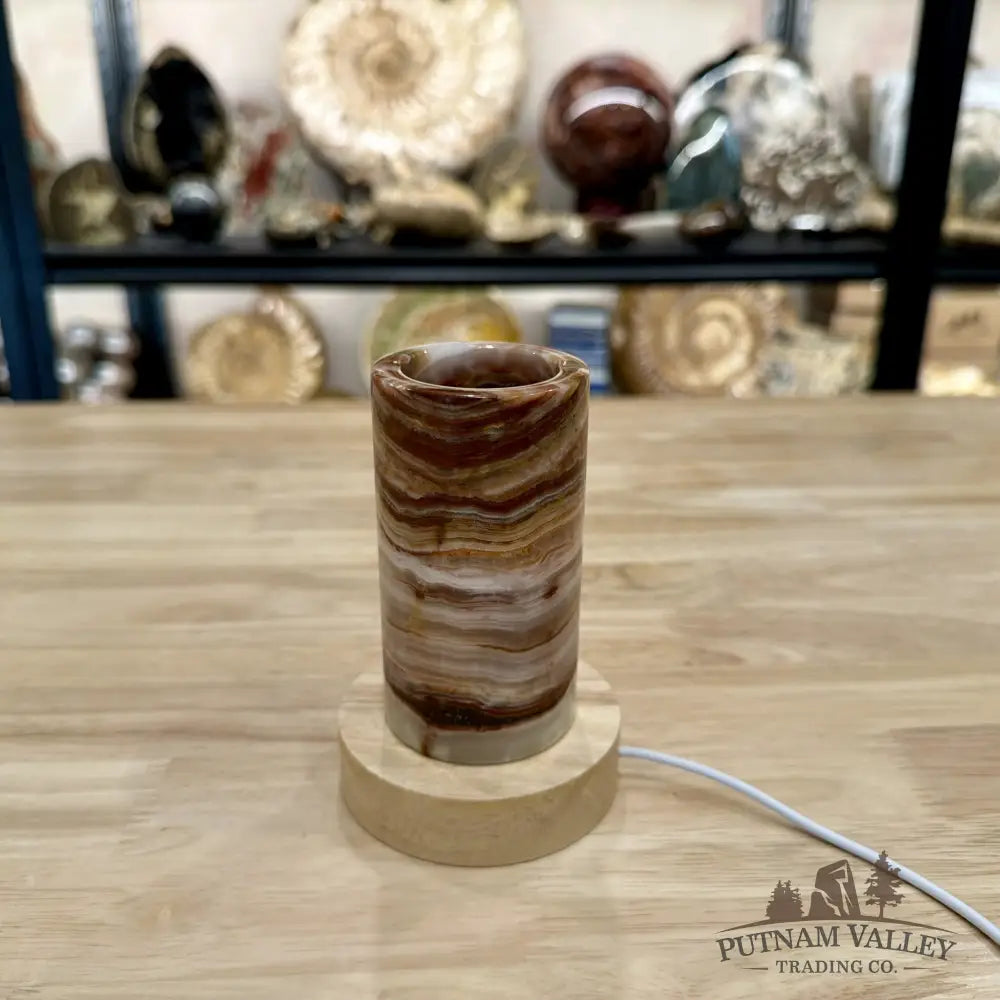 Slim Banded Calcite Lamp 4.75’’ - Lamp