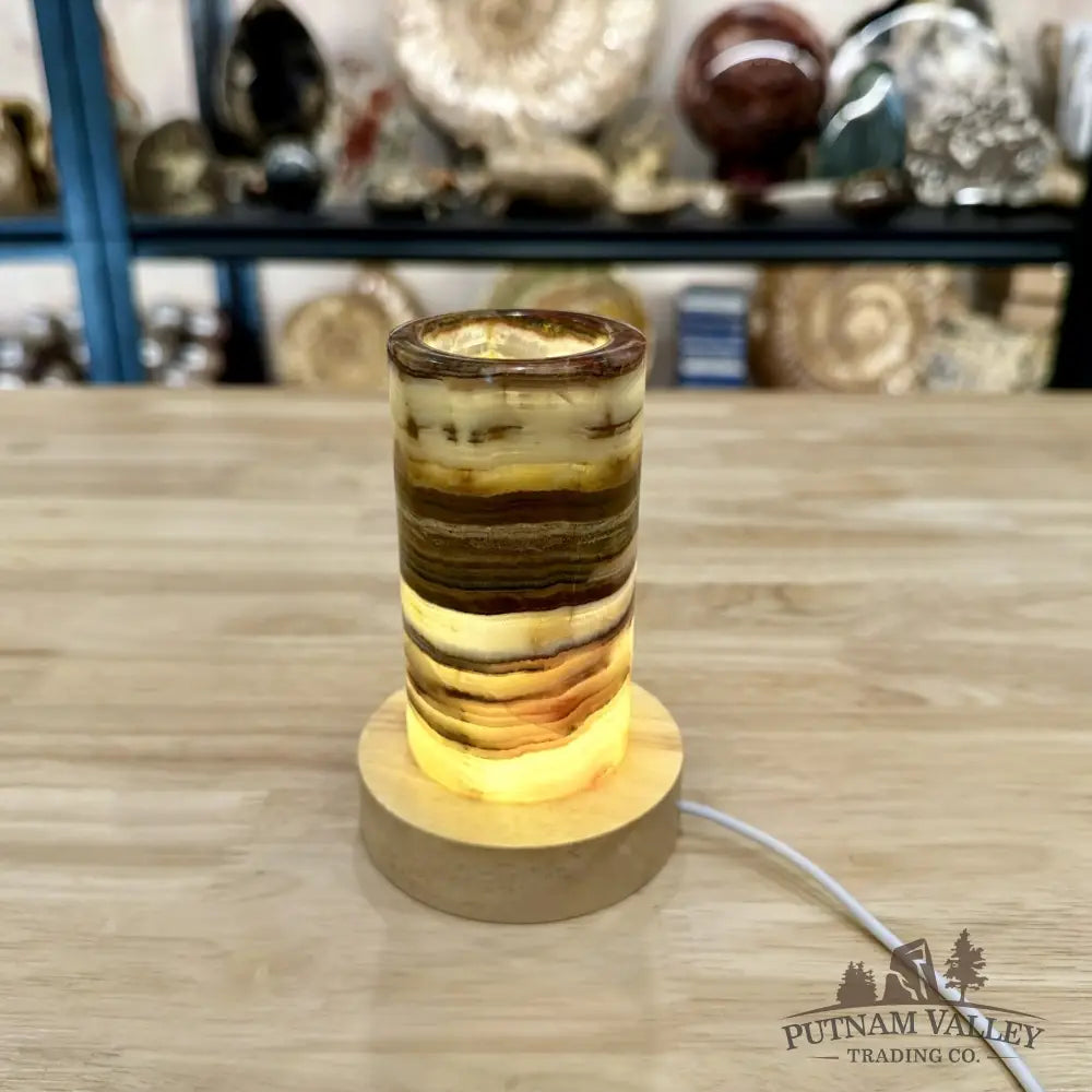 Slim Banded Calcite Lamp 4.75’’ - Lamp