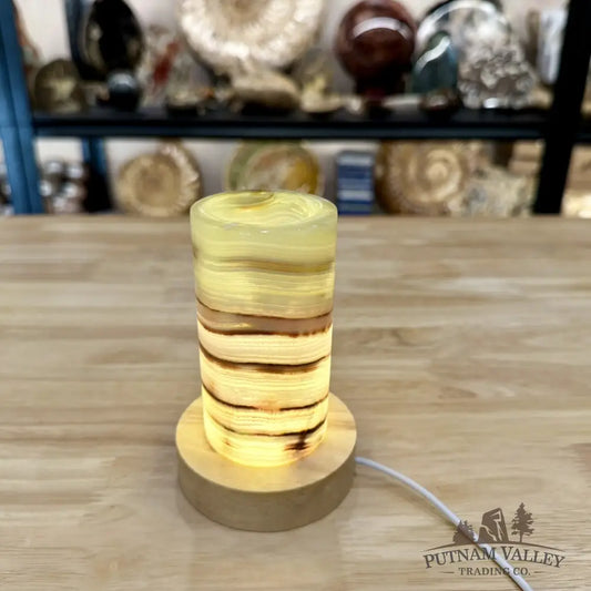 Slim Banded Calcite Lamp 4.75’’ - Lamp