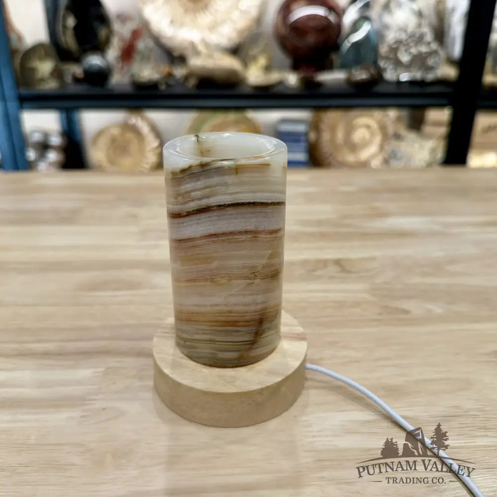 Slim Banded Calcite Lamp 4.75’’ - Lamp