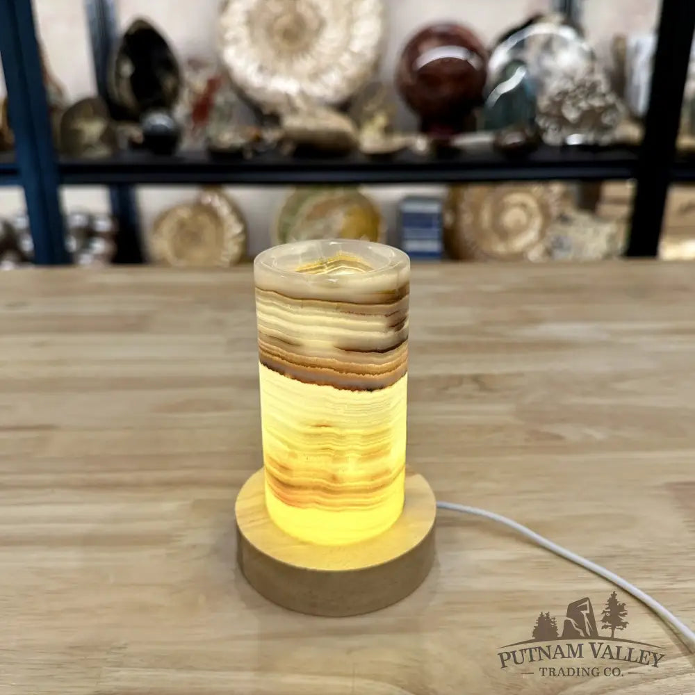Slim Banded Calcite Lamp 4.75’’ - Lamp