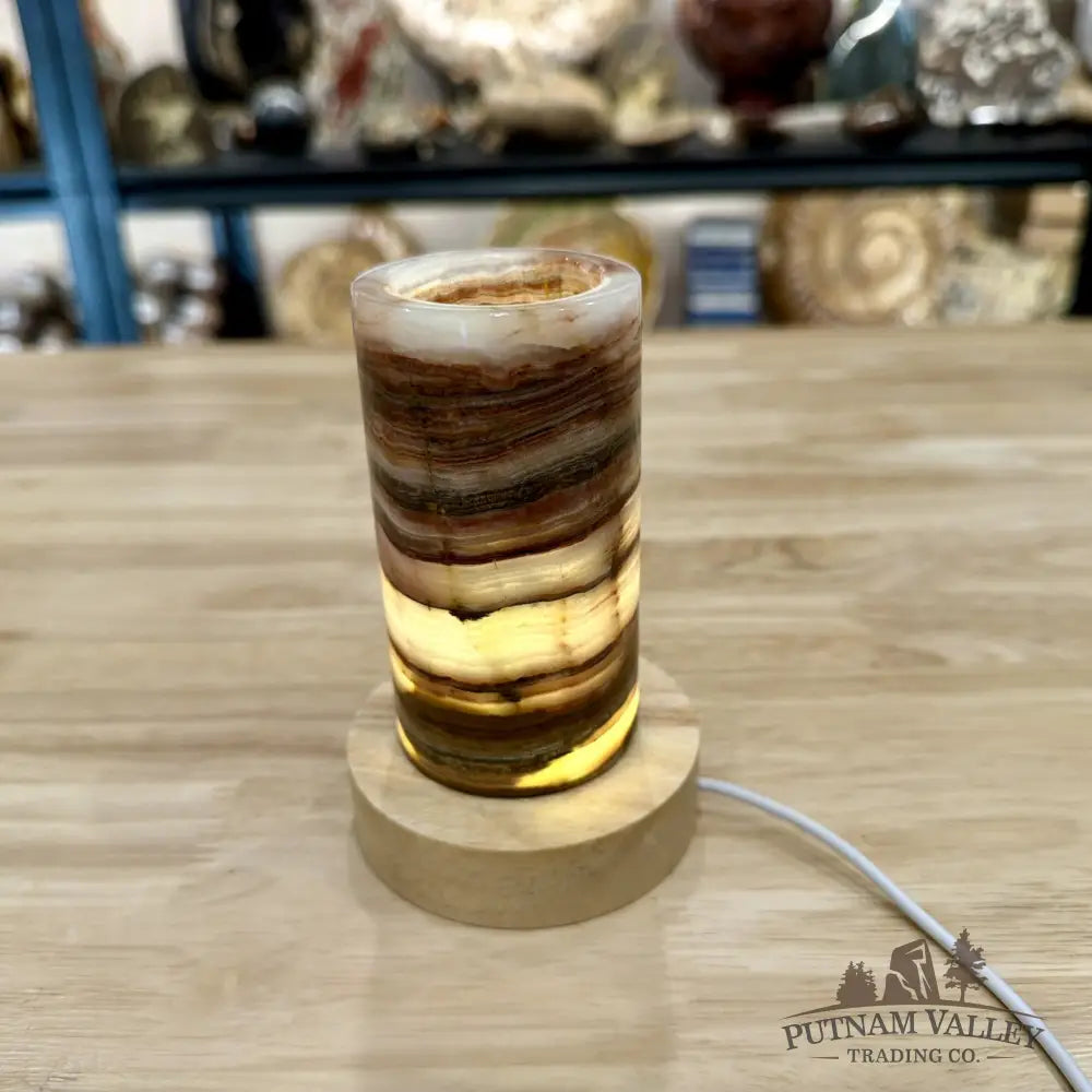 Slim Banded Calcite Lamp 4.75’’ - Lamp