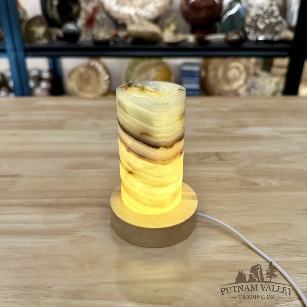 Slim Banded Calcite Lamp 4.75’’ - Lamp