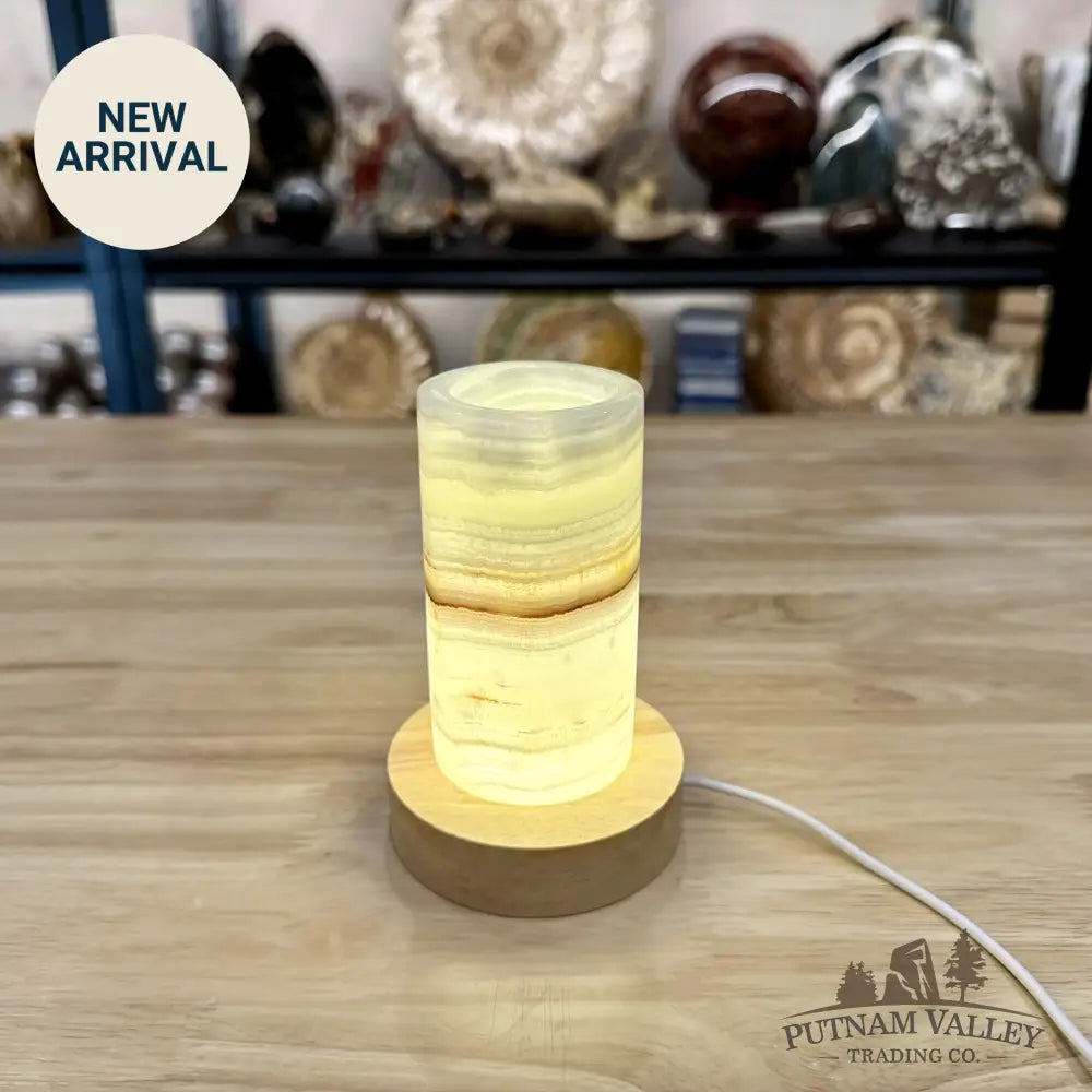 Slim Banded Calcite Lamp 4.75’’ - Lamp