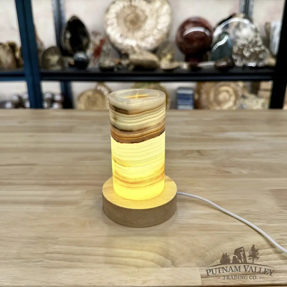 Slim Banded Calcite Lamp 4.75’’ - Lamp
