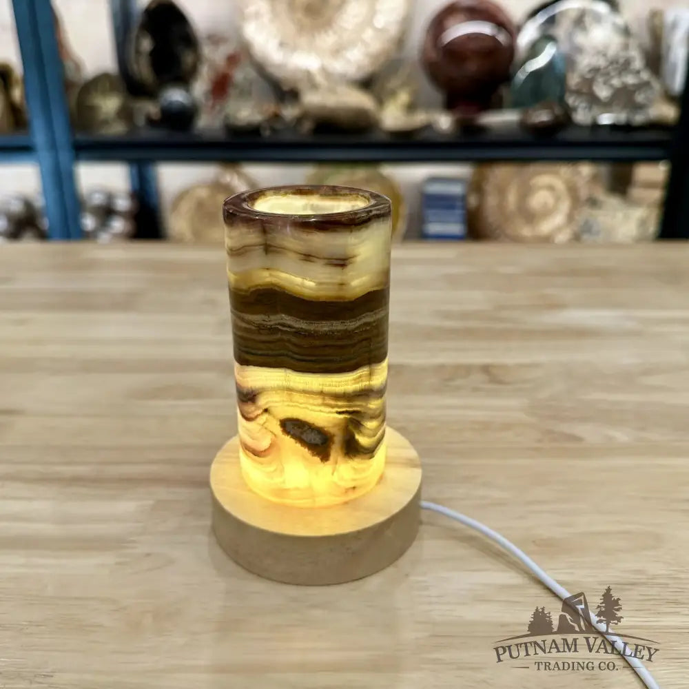 Slim Banded Calcite Lamp 4.75’’ - Lamp
