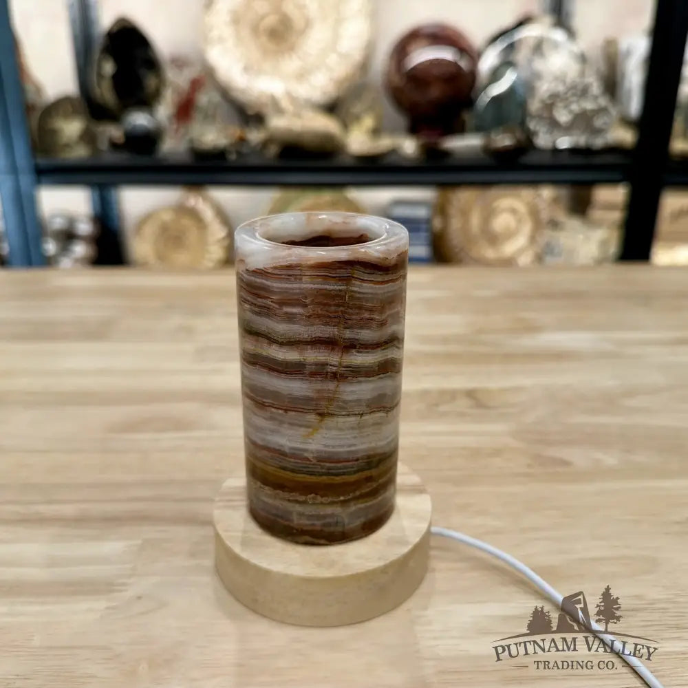 Slim Banded Calcite Lamp 4.75’’ - Lamp