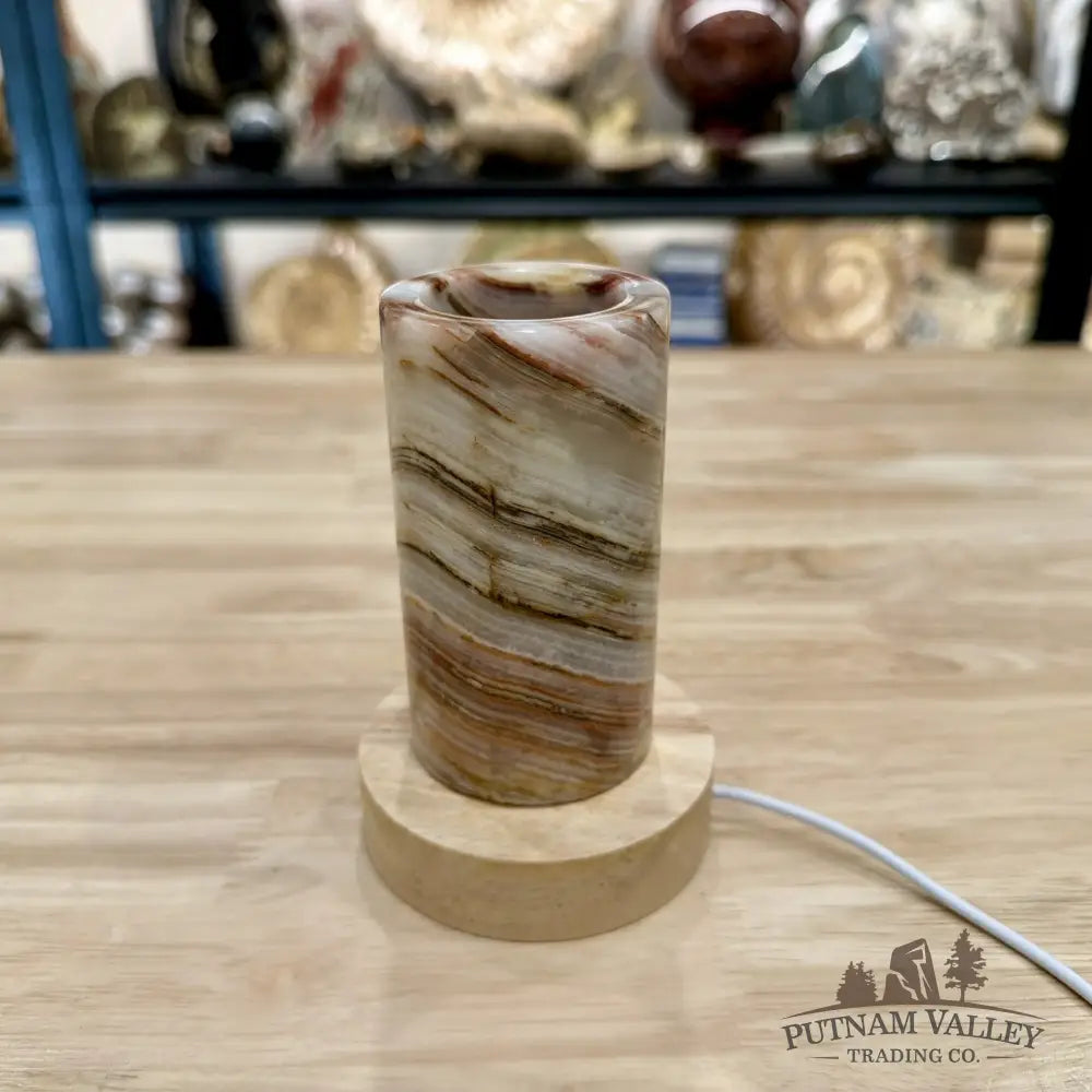 Slim Banded Calcite Lamp 4.75’’ - Lamp