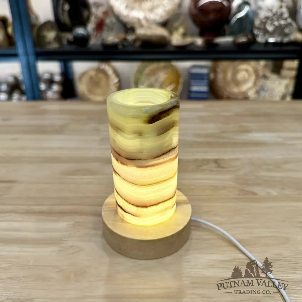 Slim Banded Calcite Lamp 4.75’’ - Lamp