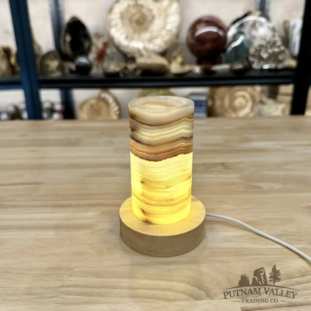 Slim Banded Calcite Lamp 4.75’’ - Lamp