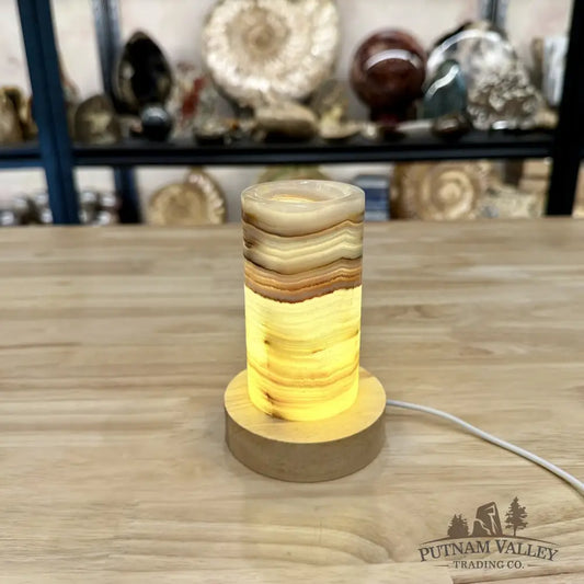 Slim Banded Calcite Lamp 4.75’’ - Lamp