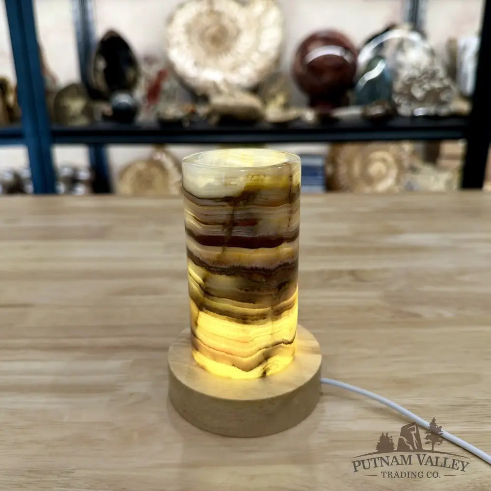 Slim Banded Calcite Lamp 4.75’’ - Lamp