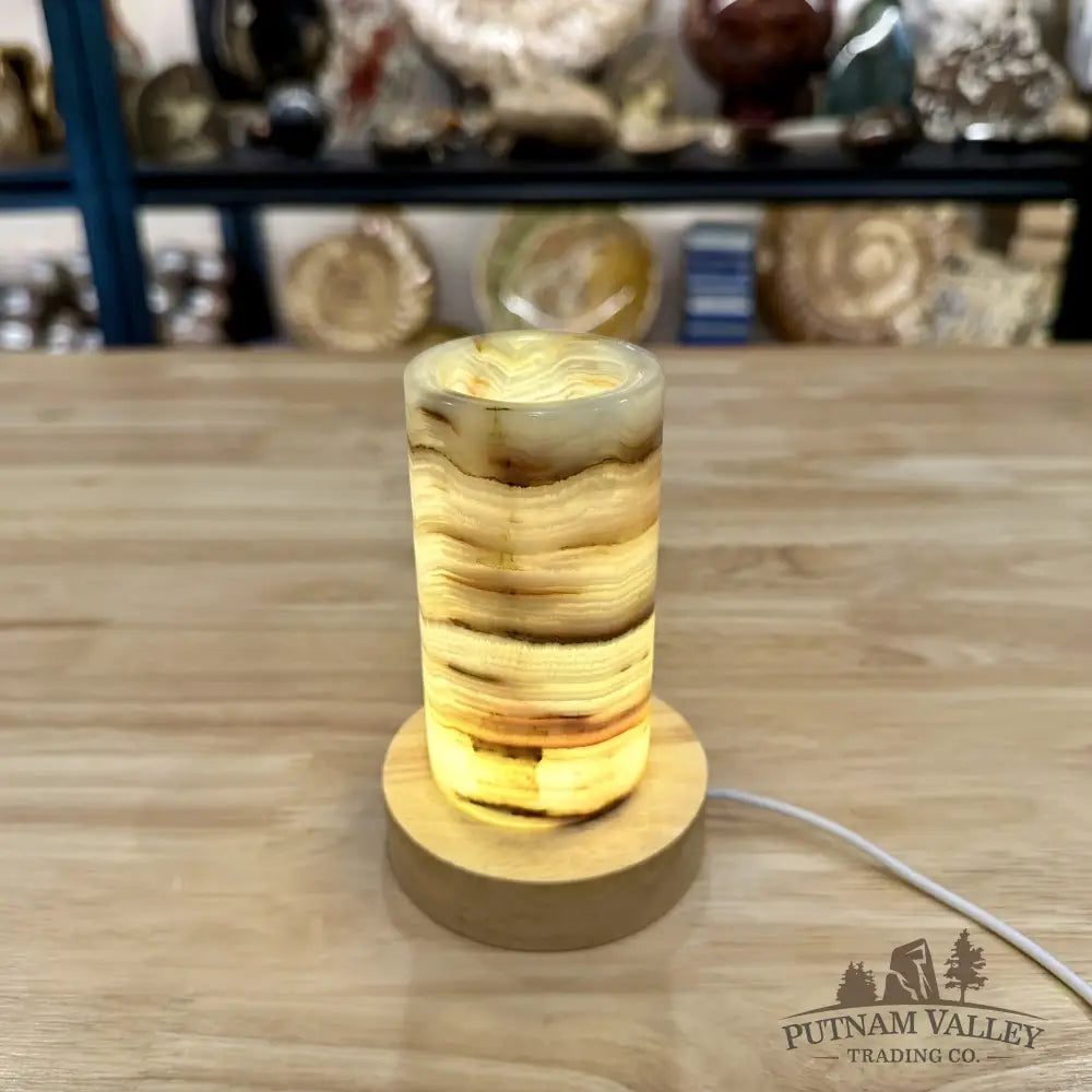 Slim Banded Calcite Lamp 4.75’’ - Lamp