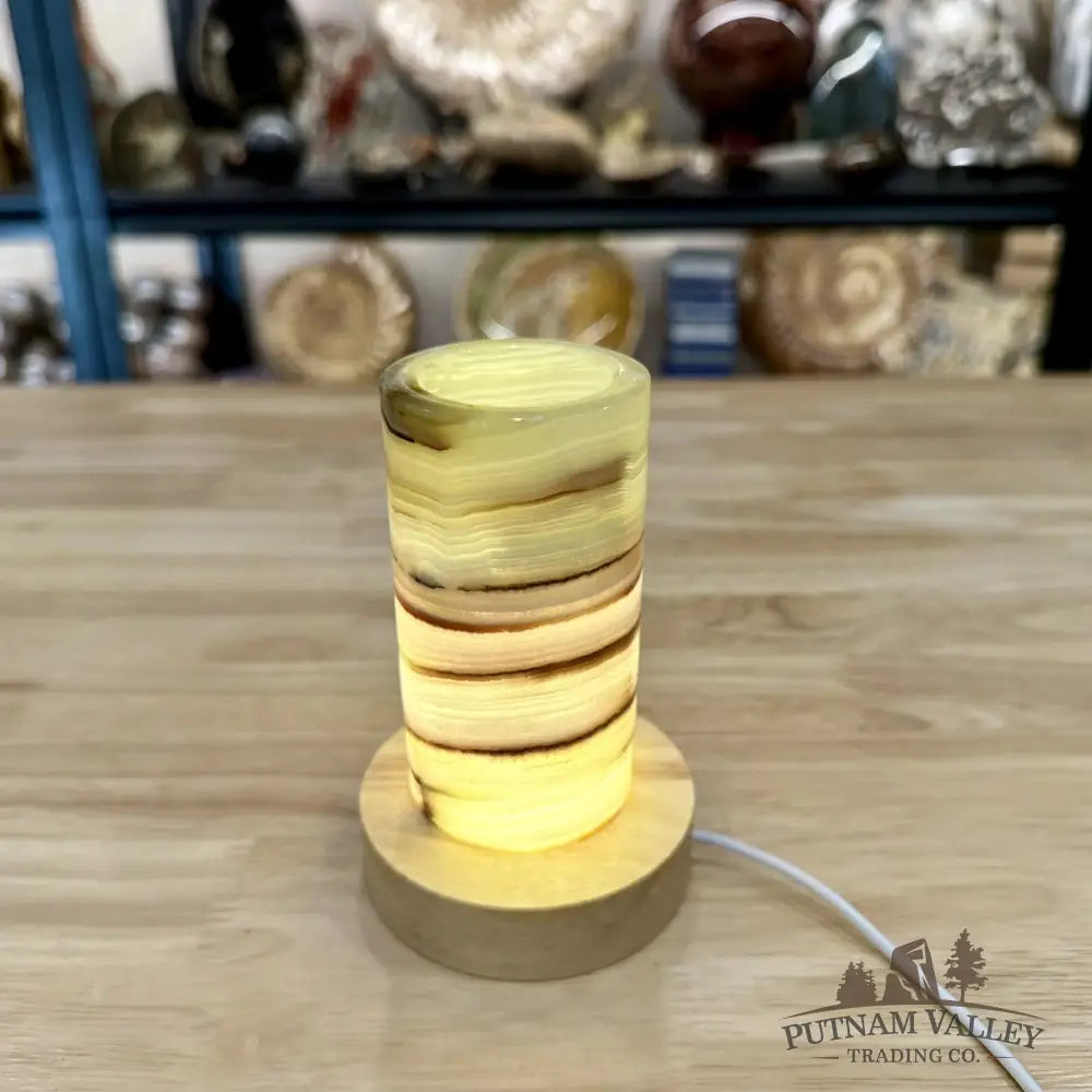 Slim Banded Calcite Lamp 4.75’’ - Lamp