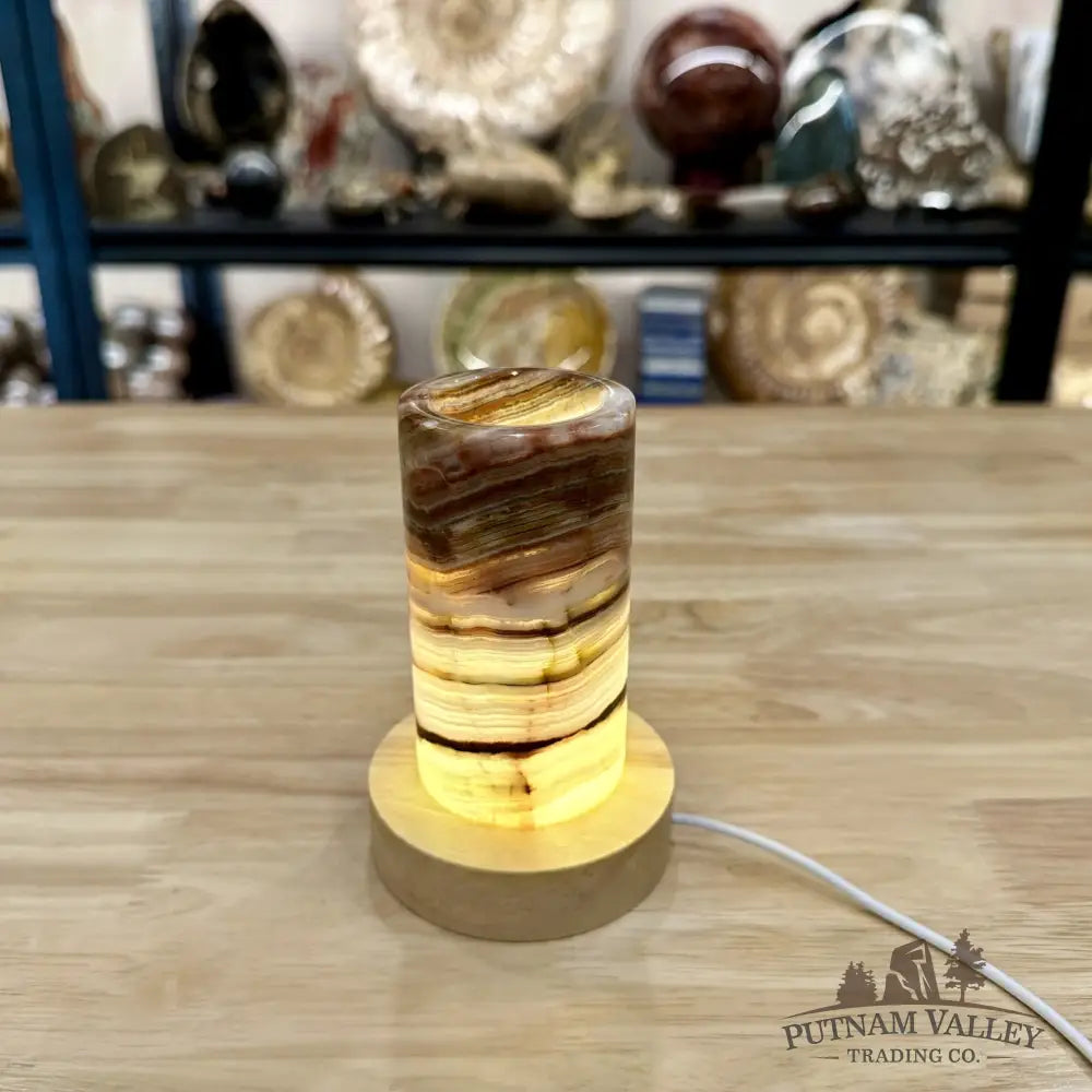 Slim Banded Calcite Lamp 4.75’’ - Lamp