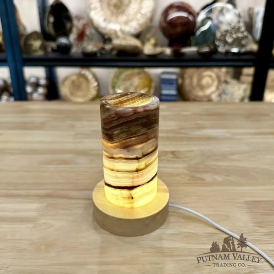 Slim Banded Calcite Lamp 4.75’’ - Lamp