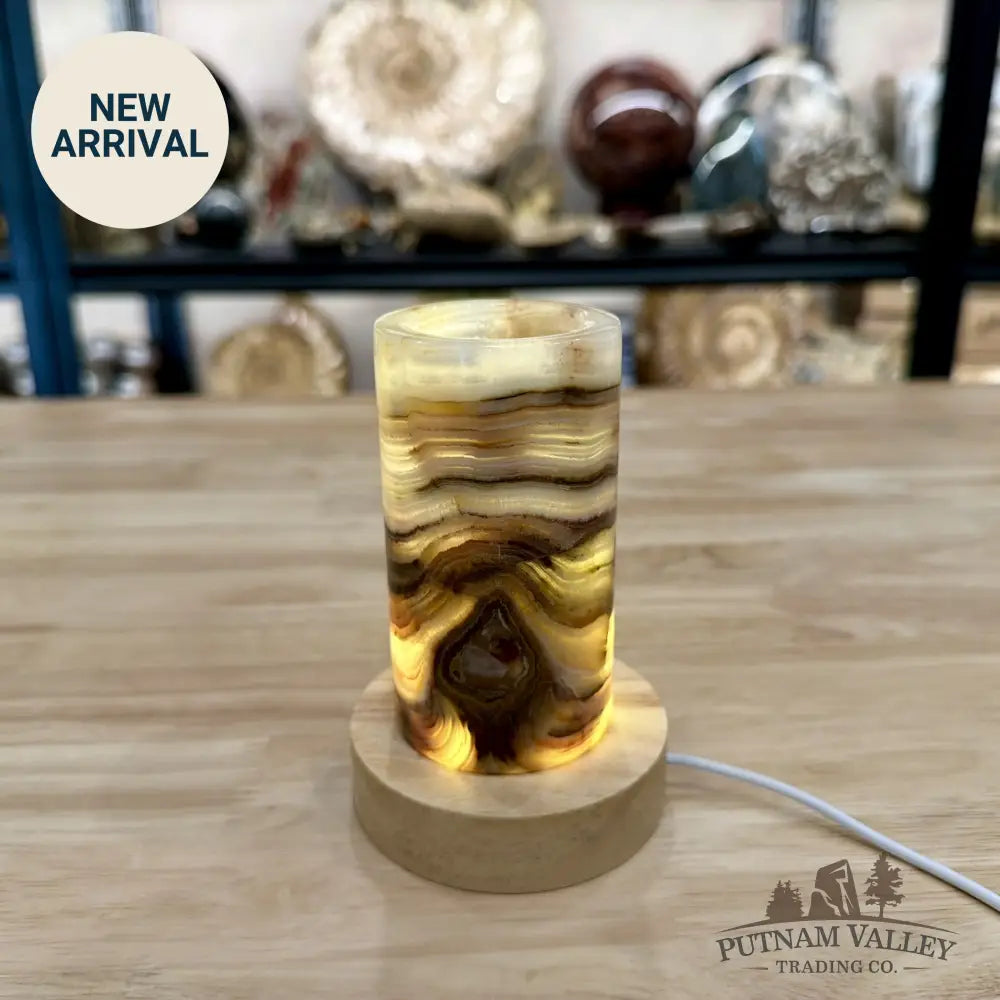 Slim Banded Calcite Lamp 4.75’’ - Lamp