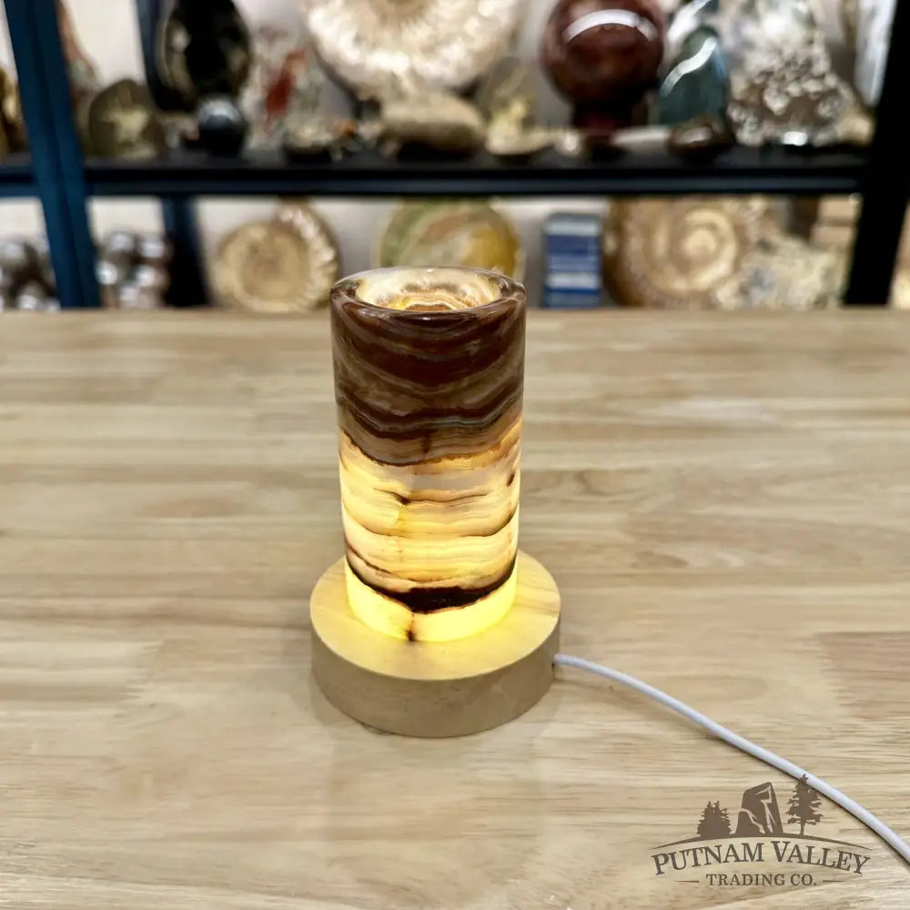 Slim Banded Calcite Lamp 4.75’’ - Lamp
