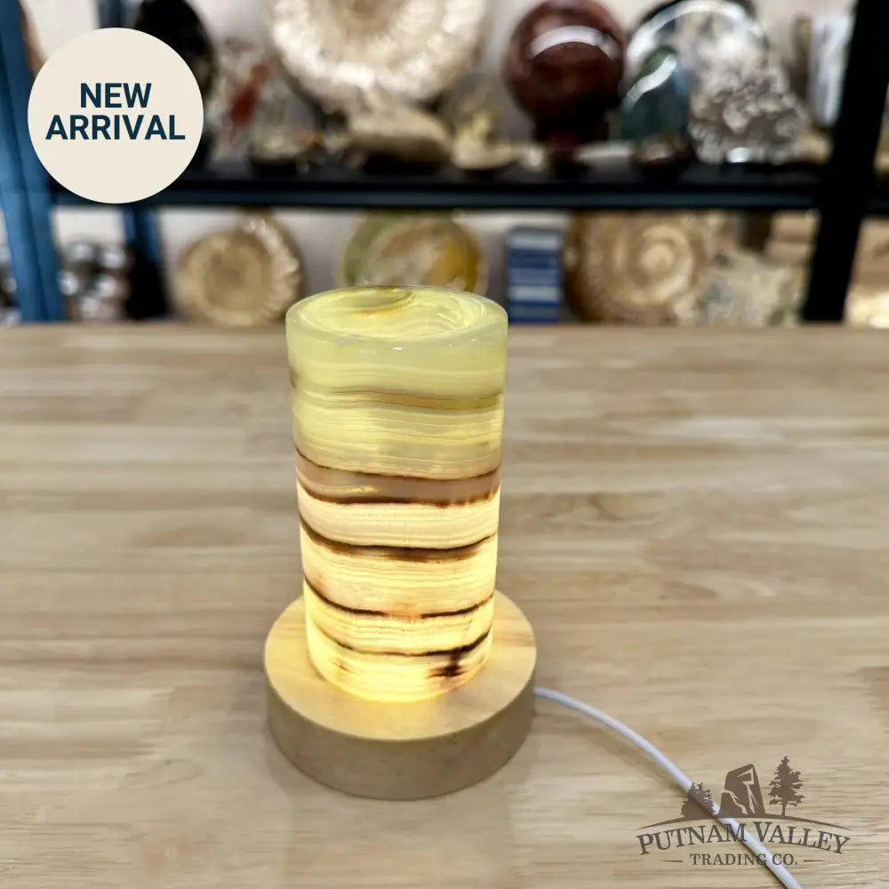 Slim Banded Calcite Lamp 4.75’’ - Lamp
