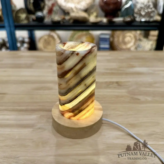 Slim Banded Calcite Lamp 4.75’’ - Lamp