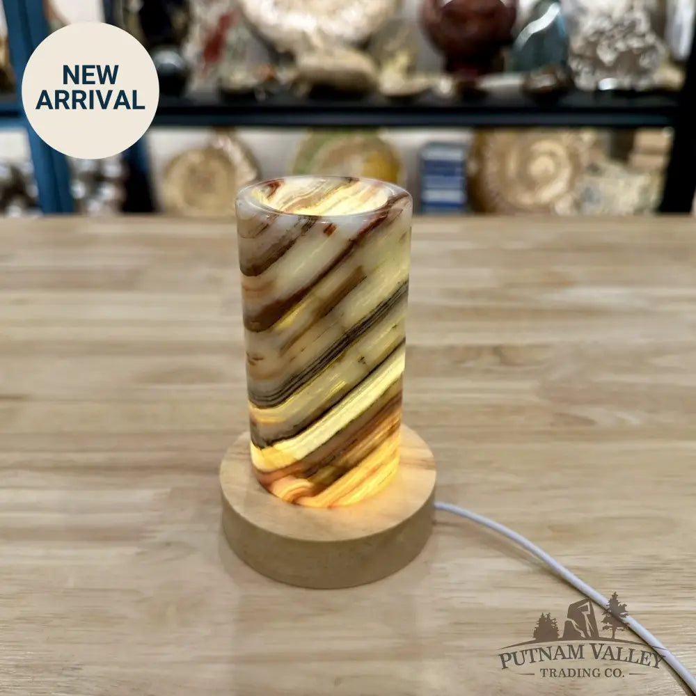 Slim Banded Calcite Lamp 4.75’’ - Lamp