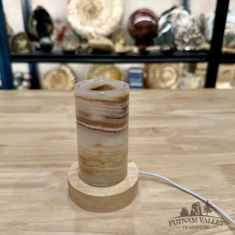 Slim Banded Calcite Lamp 4.75’’ - Lamp