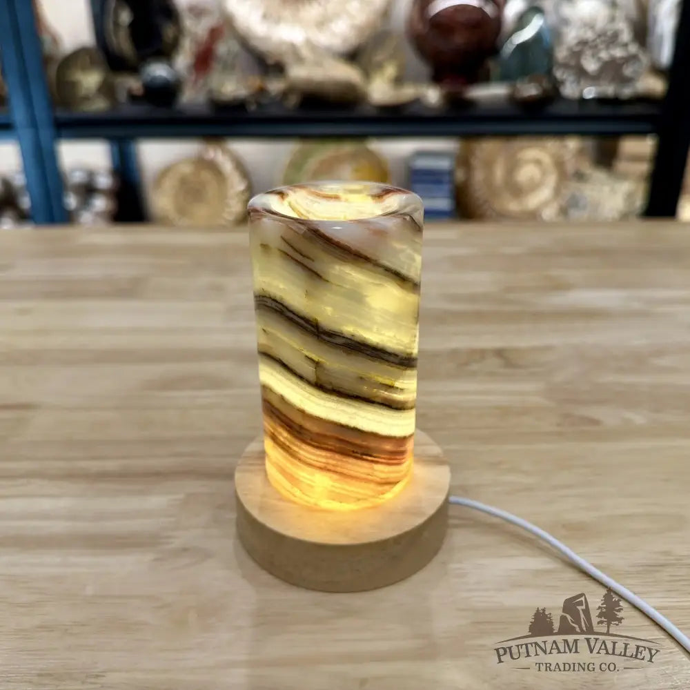 Slim Banded Calcite Lamp 4.75’’ - Lamp