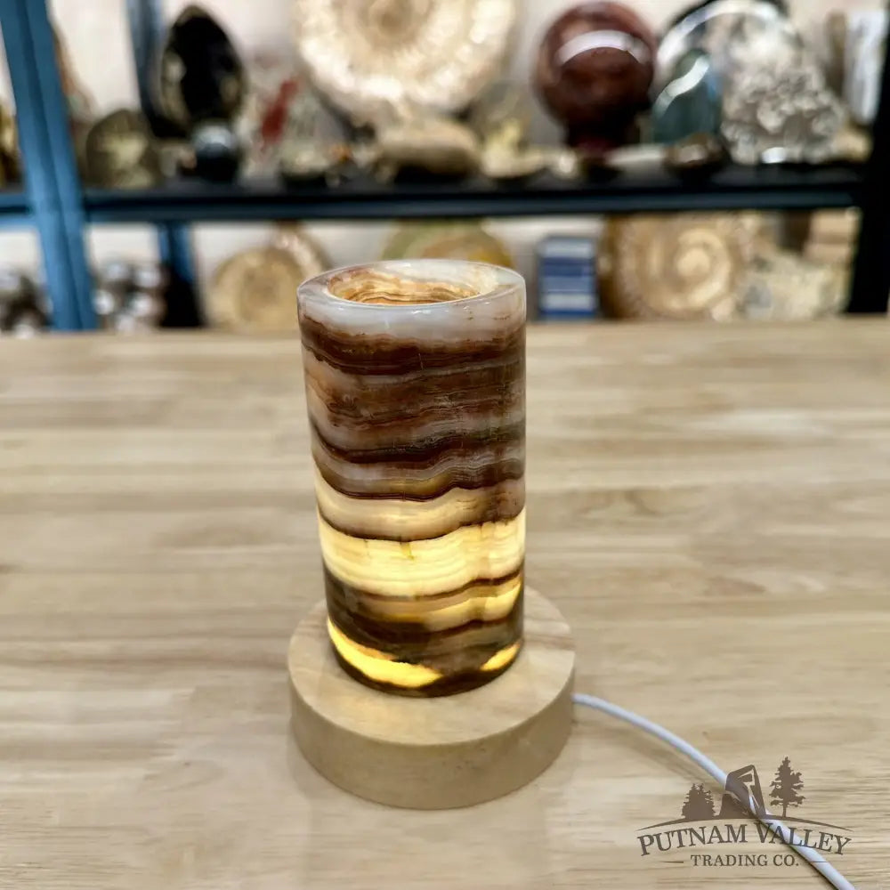 Slim Banded Calcite Lamp 4.75’’ - Lamp