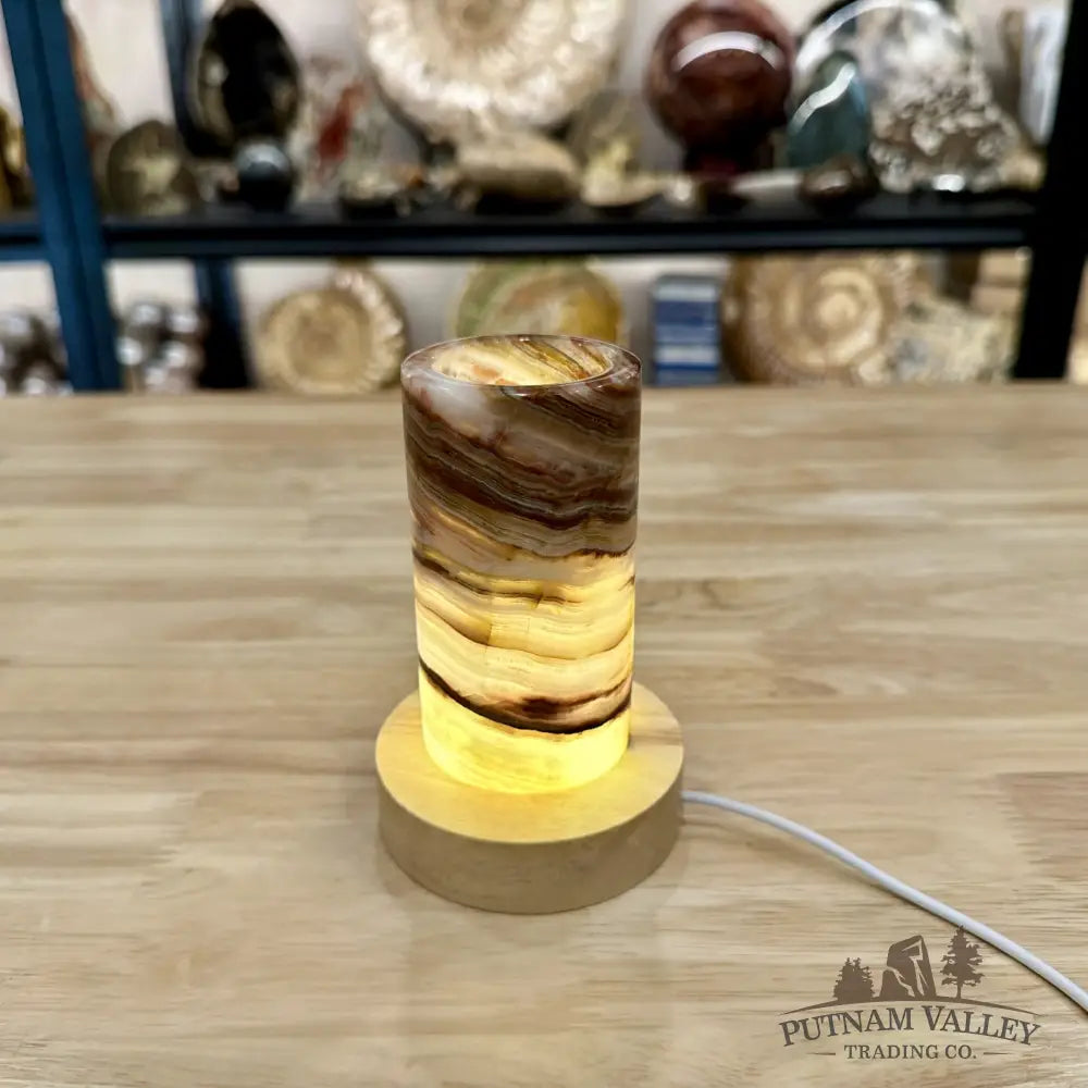 Slim Banded Calcite Lamp 4.75’’ - Lamp