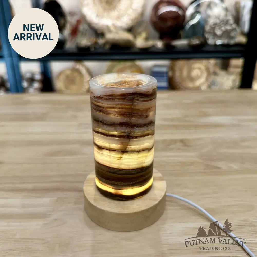 Slim Banded Calcite Lamp 4.75’’ - Lamp