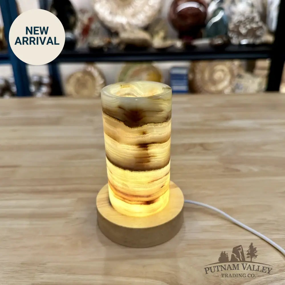 Slim Banded Calcite Lamp 4.75’’ - Lamp