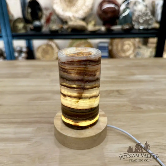 Slim Banded Calcite Lamp 4.75’’ - Lamp