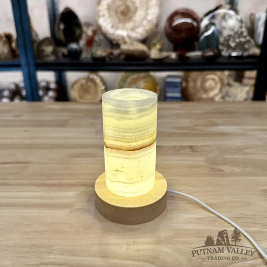 Slim Banded Calcite Lamp 4.75’’ - Lamp