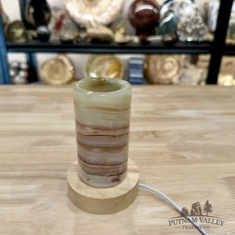 Slim Banded Calcite Lamp 4.75’’ - Lamp