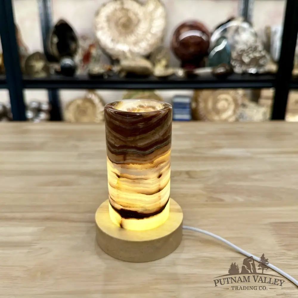 Slim Banded Calcite Lamp 4.75’’ - Lamp