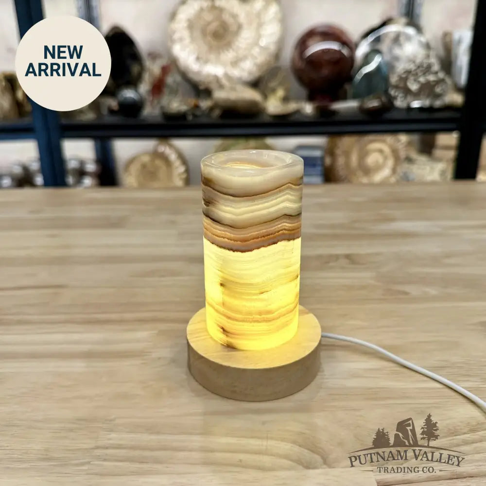 Slim Banded Calcite Lamp 4.75’’ - Lamp