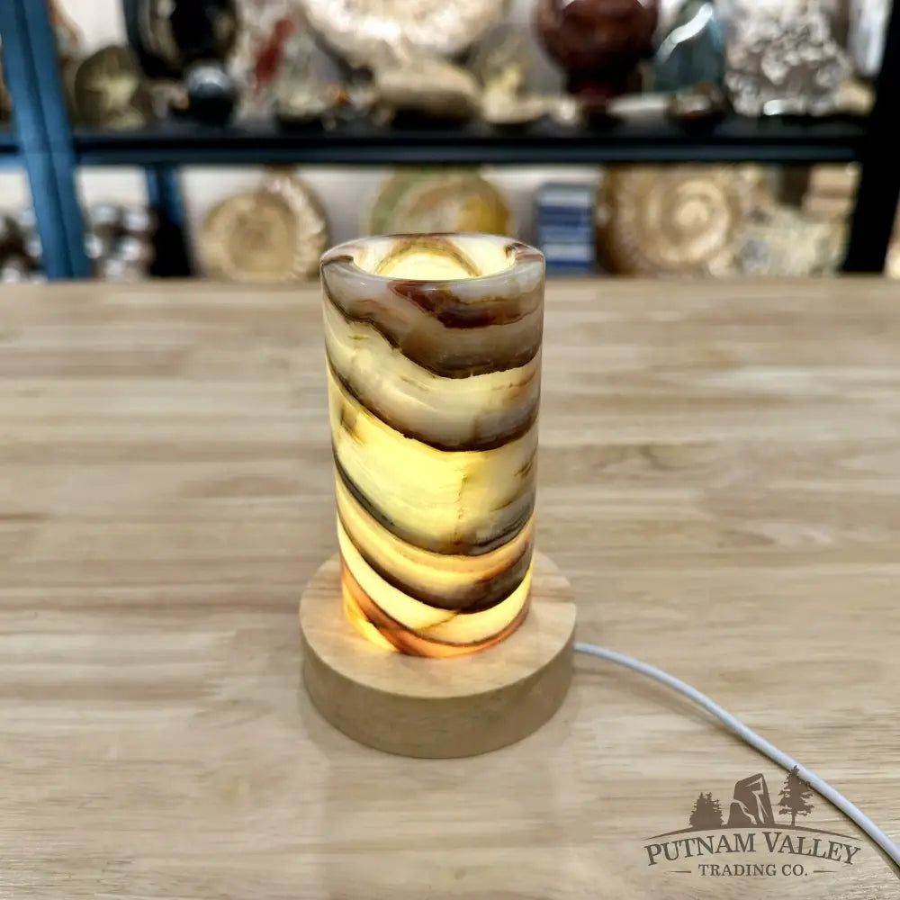 Slim Banded Calcite Lamp 4.75’’ - Lamp