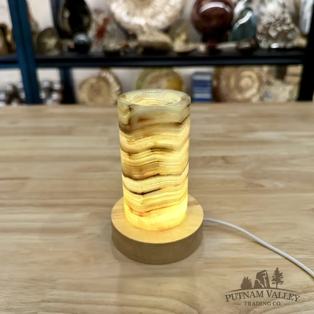 Slim Banded Calcite Lamp 4.75’’ - Lamp