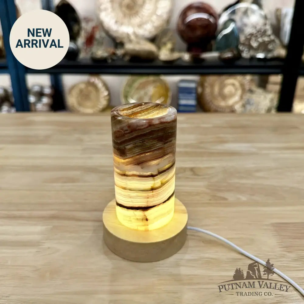 Slim Banded Calcite Lamp 4.75’’ - Lamp